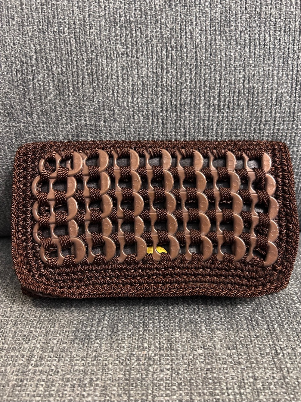 Crocheted Soda Pop Tab Wallet, Leather interior